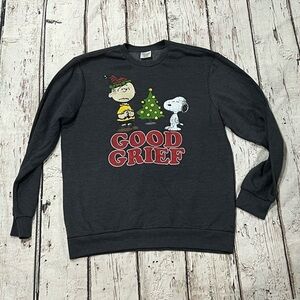 Good Grief Christmas Charlie Brown and Snoopy Ugly Party Crewneck Sweatshirt